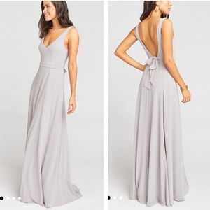 SHOW ME YOUR MUMU JENN MAXI DRESS DOVE GRAY LARGE